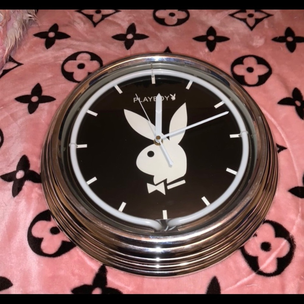 Blue neon playboy clock